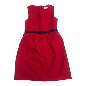 Vineyard Vines Girls' Size 12 Holiday Red/Navy Sleeveless Knee Length Dress